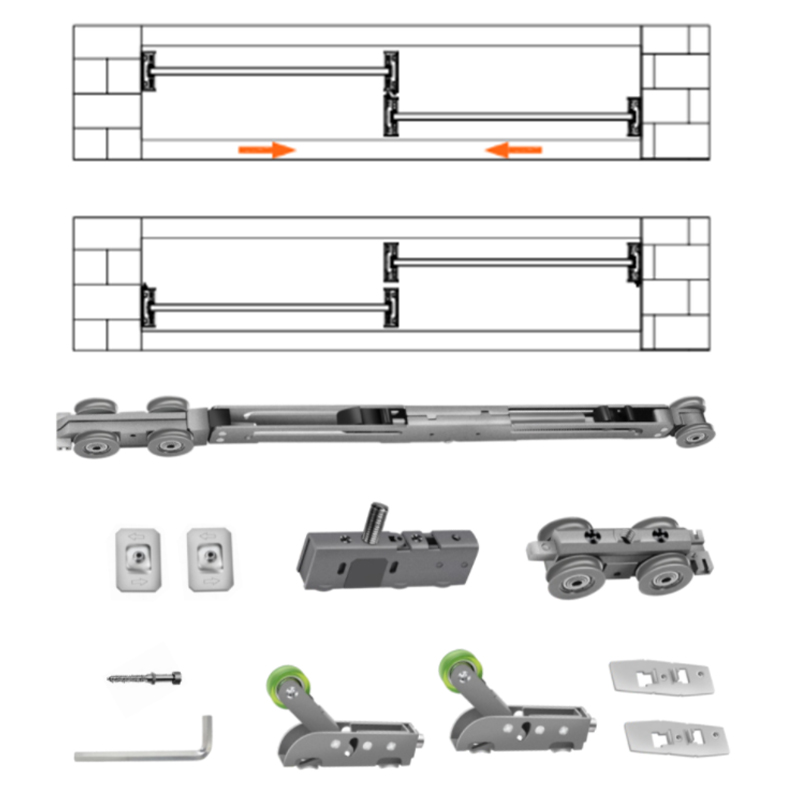 How to maximize the use of space through two-linkage unidirectional push-pull + bidirectional push-pull?