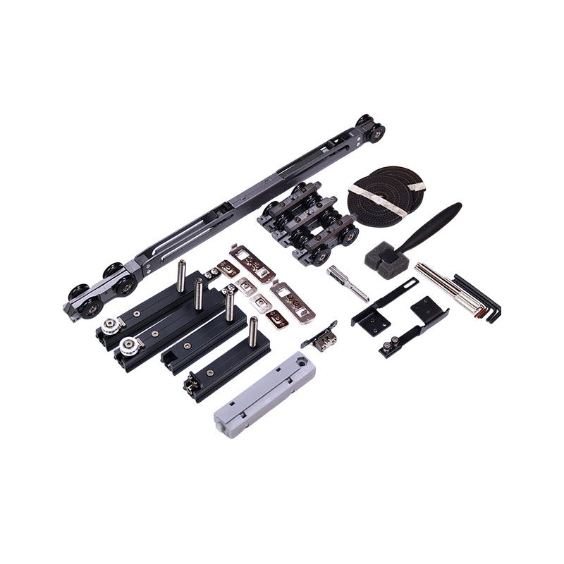 How does the suspension door hanging rail soft-closing same-direction linkage achieve synchronized opening and closing of two doors, improving traffic flow?