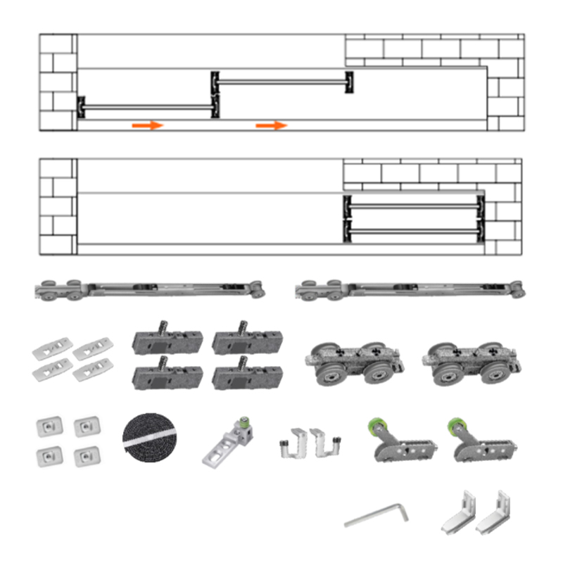 How Does a Two-Linkage Hidden Double Linkage System Maximize Wall Space?